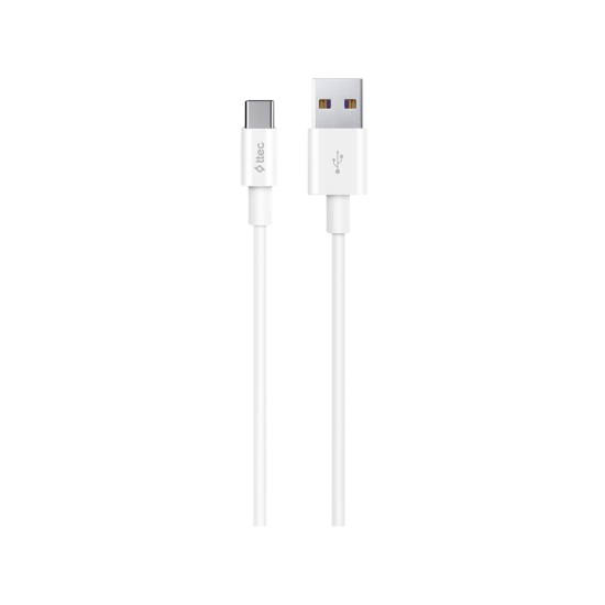 ttec USB-A - USB-C 2.0 5A Süper Hızlı Şarj Kablosu, Huawei SuperCharge uyumlu Beyaz