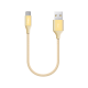 ttec AlumiCable Mini 30cm USB-A -USB-C Şarj Kablosu Altın