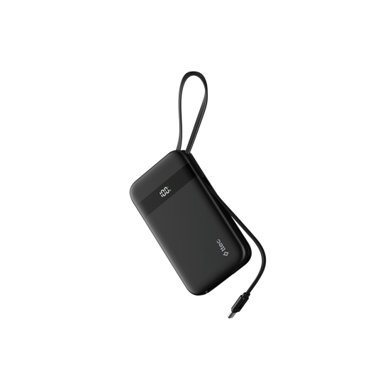 ttec ReCharger Pro LCD 10.000mAh PD 30W Lightning ve USB-C Dahili Kablolu Taşınabilir Hızlı Şarj Aleti/Powerbank 2BB225