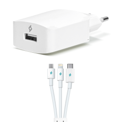 ttec SpeedCharger 2.1A Şarj Aleti  Micro USB,Lightning,Type C Kablolu