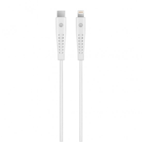 mojue Ekstra Dayanıklı USB-C - Lightning 3A Şarj Kablosu 120cm Beyaz