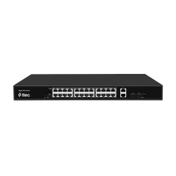 ttec 28400PG-2SFP 24 Portlu, 10/100/1000 Gigabit, Tak Çalıştır Switch, 2 Gigabit Uplink, 2 SFP, 24 Port PoE+ (400W) (TSS)