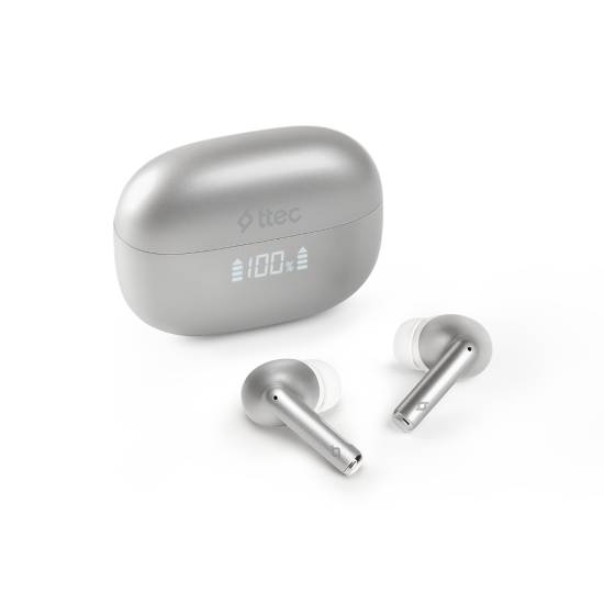 ttec AirBeat Pro ANC LCD Gerçek Kablosuz TWS Bluetooth Kulaklık- 2KM159 Gri