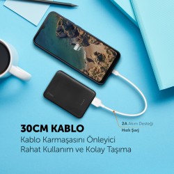 ttec MiniCable 30cm USB-A - Micro USB Kablosu Beyaz