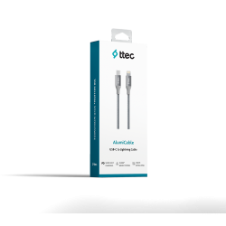 ttec AlumiCable USB-C - Lightning Hızlı Şarj Kablosu 150cm Uzay Grisi