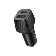taks CP02 Duo 48W  PD/QC  USB-C+USB-A Araç Hızlı Şarj Aleti , Siyah
