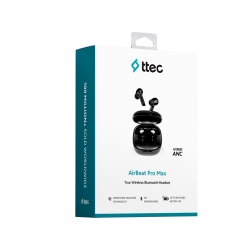 ttec AirBeat Pro Max ANC Gerçek Kablosuz TWS Bluetooth Kulaklık Siyah