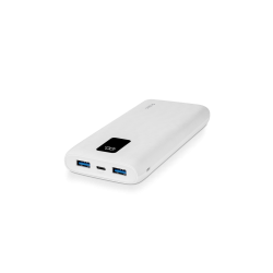 ttec PowerSlim Trio LCD 10.000mAh PD 22,5W Dahili Kablolu Taşınabilir Şarj Aleti / Powerbank Beyaz