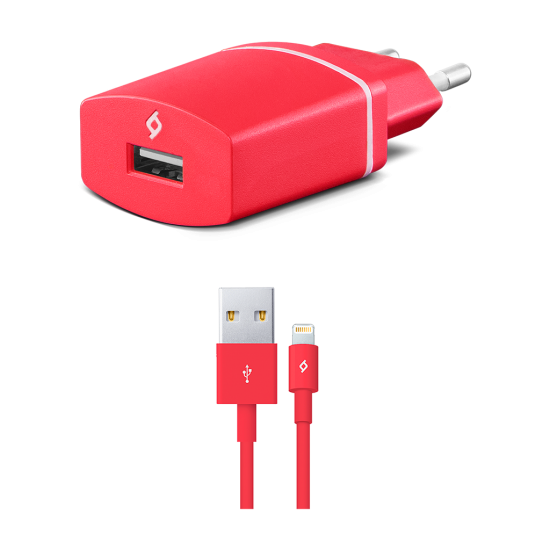 ttec Compact 1000mA  Seyahat Şarj Aleti Lightning Kablolu Pembe