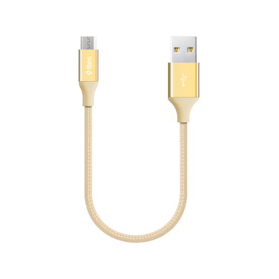 ttec AlumiCable Mini 30cm USB-A - Micro USB Şarj Kablosu Altın