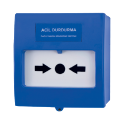 Teknim TFB-3165B Acil Durdurma Butonu, Gazlı Yangın Söndürme Sistemleri İçin, Mavi