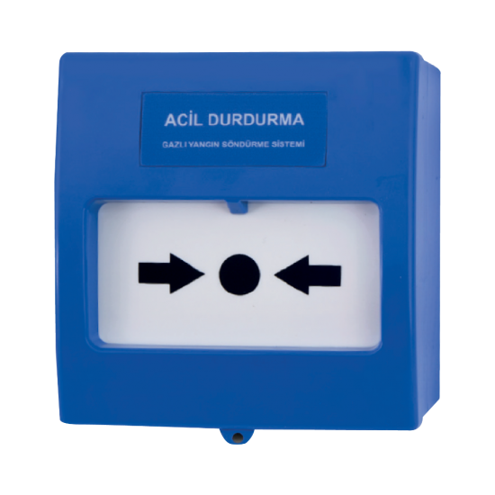 Teknim TFB-3165B Acil Durdurma Butonu, Gazlı Yangın Söndürme Sistemleri İçin, Mavi