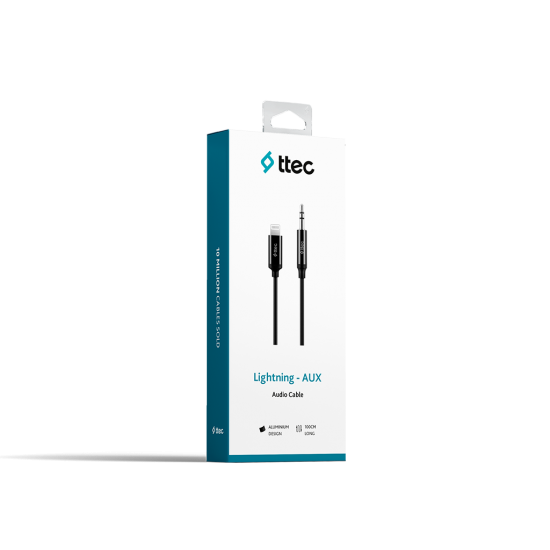 ttec Aux - Lightning Ses Kablosu 100cm Siyah