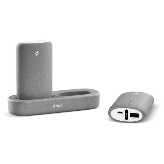 ttec PowerStones 2 x 5.000 mAh Taşınabilir Şarj Aleti ve Şarj İstasyonu Seti Gri