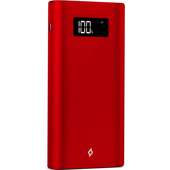 ttec AlumiSlim LCD 10.000mAh Taşınabilir Şarj Aleti / Powerbank Kırmızı