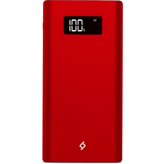 ttec AlumiSlim LCD 10.000mAh Taşınabilir Şarj Aleti / Powerbank Kırmızı