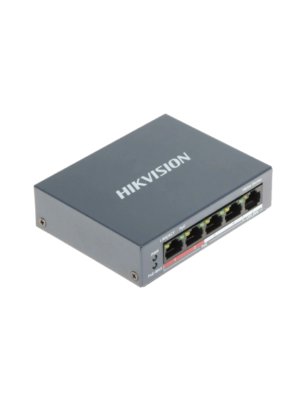 Hikvision DS-3E0105P-E/M(B) 4 Portlu 10/100 Fast Ethernet Switch - 4 Port PoE (35W)