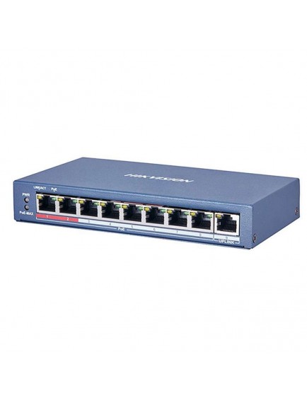 Hikvision DS-3E0109P-E/M(B) 8 Portlu 10/100 Fast Ethernet Switch - 8 Port PoE (60W)