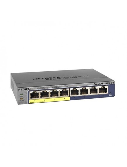 NetGear GS108PE-300EUS 8 Portlu 10/100/1000 Gigabit ProSafe Switch, 4 PoE Port (53W)