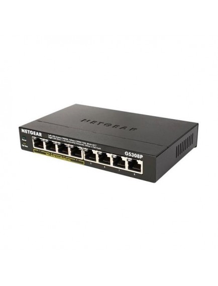 NetGear GS308P-100PES 8 Portlu 10/100/1000 Gigabit Ethernet Switch, 4 Port PoE (53W)
