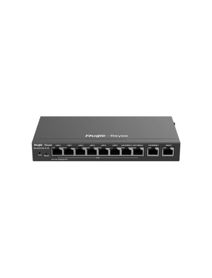 Reyee RG-EG210G-P-V3 10 Portlu Gateway, Web Yönetilebilir, 4 WANs, 200 Kullanıcı, 8 Port PoE(70W)