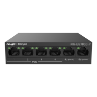 Reyee RG-ES106D-P 6 Portlu, 10/100 Fast Ethernet, Tak Çalıştır Switch, 2 Fast Ethernet Uplink, 4 Port PoE+ (58W)