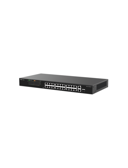 Reyee RG-ES126FGS-P 26 Portlu, 10/100 Fast Ethernet, Tak Çalıştır Switch, 2 Gigabit Uplink, 1 Gigabit Combo, 24 Port PoE+ (370W)