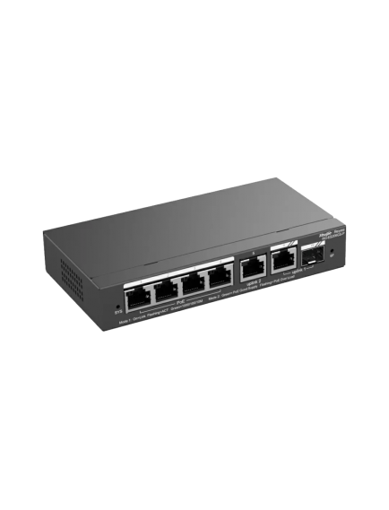 Reyee RG-ES206GS-P 6 Portlu, 10/100/1000 Gigabit, Yönetilebilir Switch, 1 Gigabit Uplink, 1 Gigabit Combo, 4 Port PoE+ (54W)