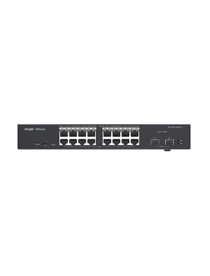 Reyee RG-ES218GC-P 18 Portlu, 10/100/1000 Gigabit, Yönetilebilir Switch, 2 SFP, 16 Port PoE+ (240W)