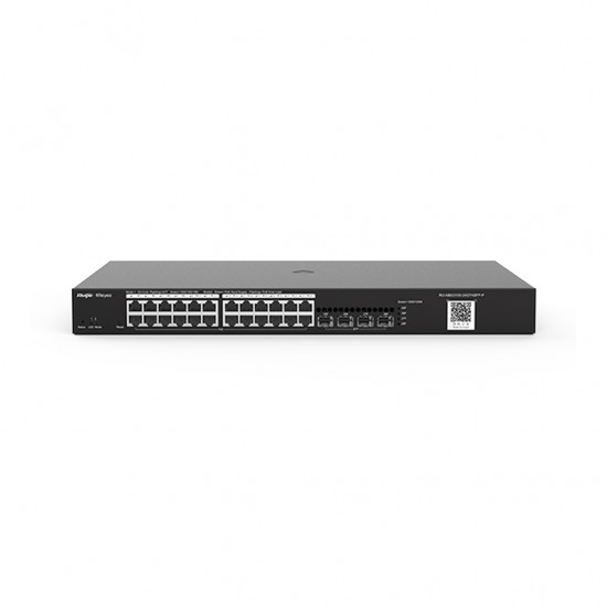 Reyee RG-NBS3100-24GT4SFP-P 24 Portlu, 10/100/1000 Gigabit, L2 Yönetilebilir Switch, 4 SFP, 24 Port PoE+ (370W)