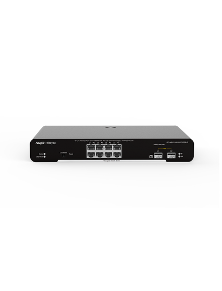 Reyee RG-NBS3100-8GT2SFP-P-V2 8 Portlu, 10/100/1000 Gigabit, L2 Yönetilebilir Switch, 2 SFP, 8 Port PoE+ (125W)