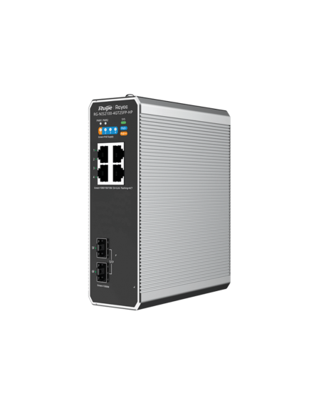 Reyee RG-NIS2100-4GT2SFP-HP 4 Portlu, 10/100/1000 Gigabit, Endüstriyel Switch, 2 SFP, 4 Port PoE+ (120W)