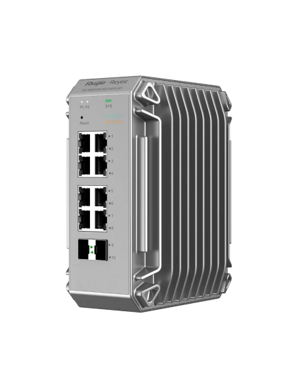 Reyee RG-NIS3100-8GT2SFP-HP 8 Portlu, 10/100/1000 Gigabit, Endüstriyel Switch, 2 SFP, 8 Port PoE+ (240W)