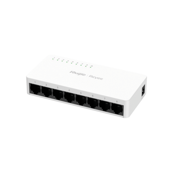 Reyee RG-ES08F 8 Portlu, 10/100 Fast Ethernet, Tak Çalıştır Switch, Plastik Kasa