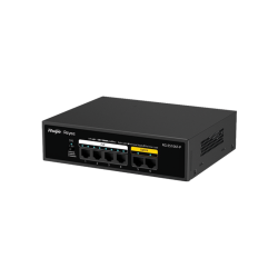 Reyee RG-ES106F-P 6 Portlu, 10/100 Fast Ethernet, Tak Çalıştır Switch, 2 Fast Ethernet Uplink, 4 Port PoE+ (54W)