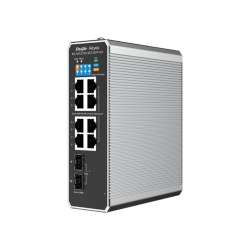 Reyee RG-NIS2100-8GT2SFP-HP 8 Portlu, 10/100/1000 Gigabit, Endüstriyel Switch, 2 SFP, 8 Port PoE+ (240W)