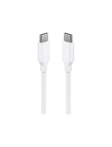 taks USB-C - USB-C 120cm 60W PD/QC Hızlı Şarj/Data Kablosu Beyaz