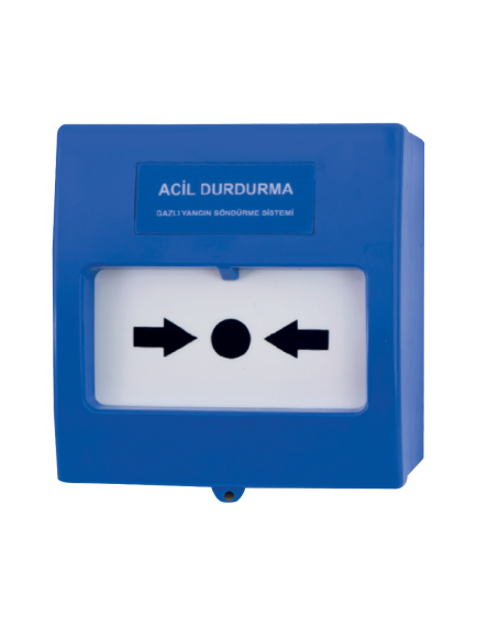 Teknim TFB-3165B Acil Durdurma Butonu, Gazlı Yangın Söndürme Sistemleri İçin, Mavi