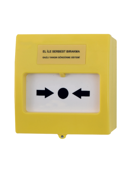 Teknim TFB-3165Y El İle Serbest Bırakma Butonu, Gazlı Yangın Söndürme Sistemleri İçin, Sarı