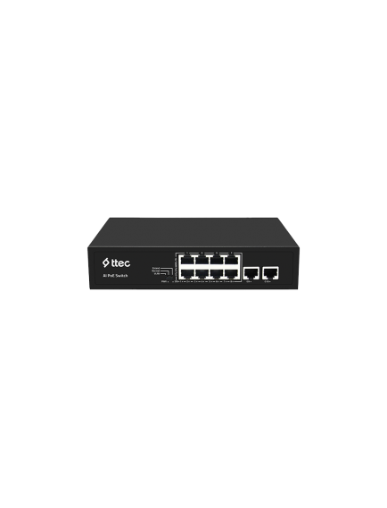 ttec 18300PG 16 Portlu, 10/100 Fast Ethernet, Tak Çalıştır Switch, 2 Gigabit Uplink, 16 Port PoE+ (300W) (TSS)