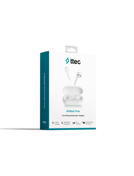 ttec AirBeat Free Gerçek Kablosuz TWS Bluetooth Kulaklık Beyaz