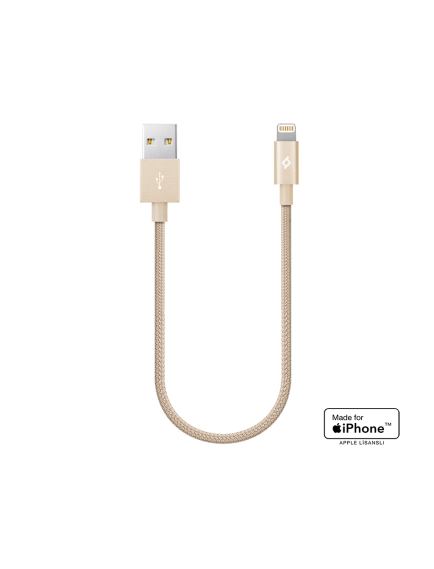 ttec AlumiCable Mini 30cm MFi USB-A - Lightning Şarj Kablosu Altın
