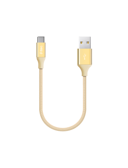 ttec AlumiCable Mini 30cm USB-A -USB-C Şarj Kablosu Altın