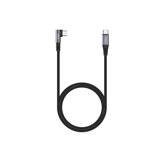 ttec AlumiCable USB-C USB-C 60W PD/QC 90° L Tasarımlı Gamer Oyuncu 150cm Hızlı Şarj/Data Kablosu Siyah