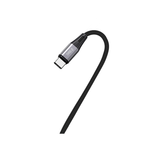 ttec AlumiCable USB-C USB-C 60W PD/QC 90° L Tasarımlı Gamer Oyuncu 150cm Hızlı Şarj/Data Kablosu Siyah