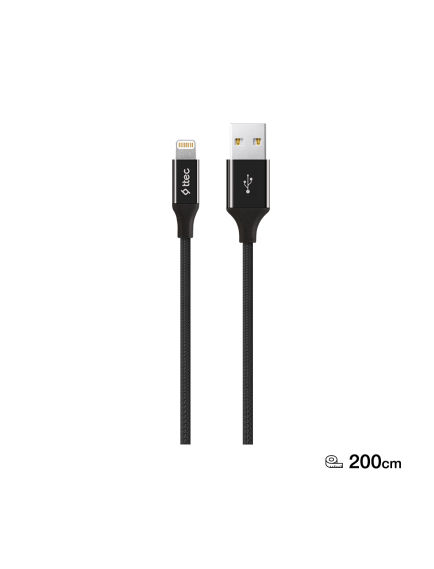 ttec AlumiCable XL USB-A - Lightning Şarj Kablosu 2mt. Siyah