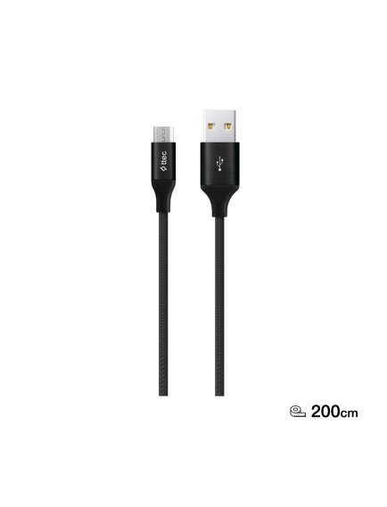 ttec AlumiCable XL USB-A - Micro USB Şarj Kablosu 2mt. Siyah