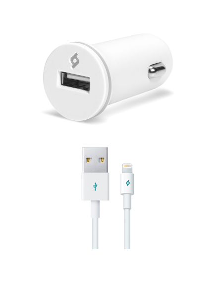ttec Compact 1000 mA Araç Şarj Aleti Lightning Kablolu Beyaz