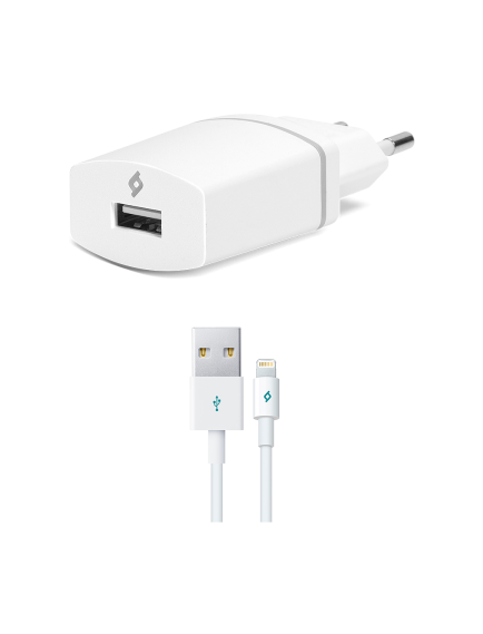 ttec Compact 1000mA Seyahat Şarj Aleti Lightning Kablolu  Beyaz