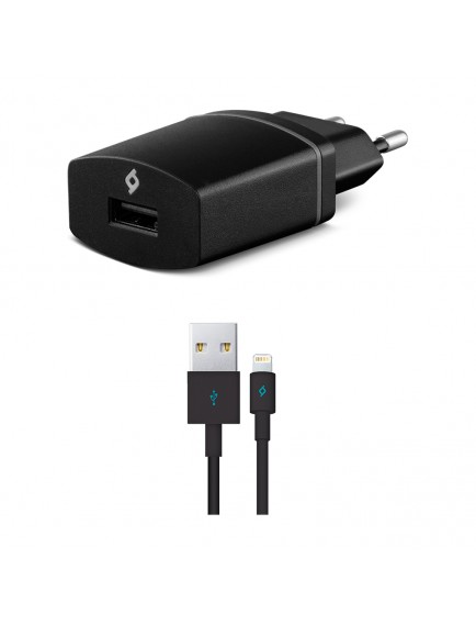 ttec Compact 1000mA Seyahat Şarj Aleti Lightning Kablolu  Siyah